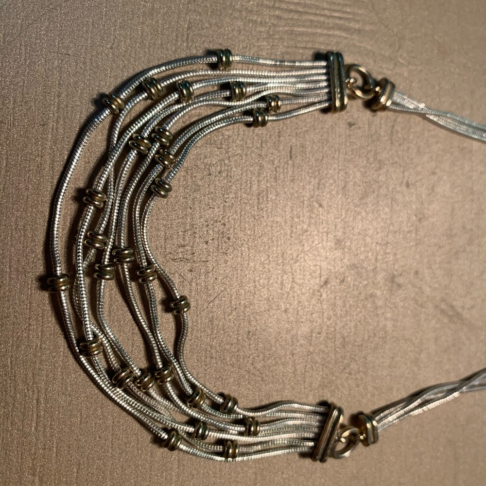 Silver and Gold Beaded Necklace